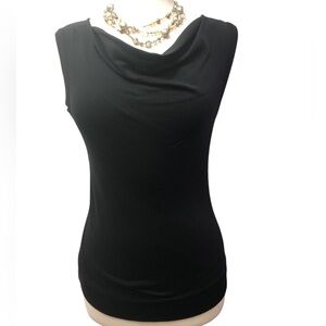 Talbots Black Sleeveless Cowl Neckline Top